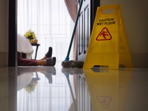 slipped on wet floor